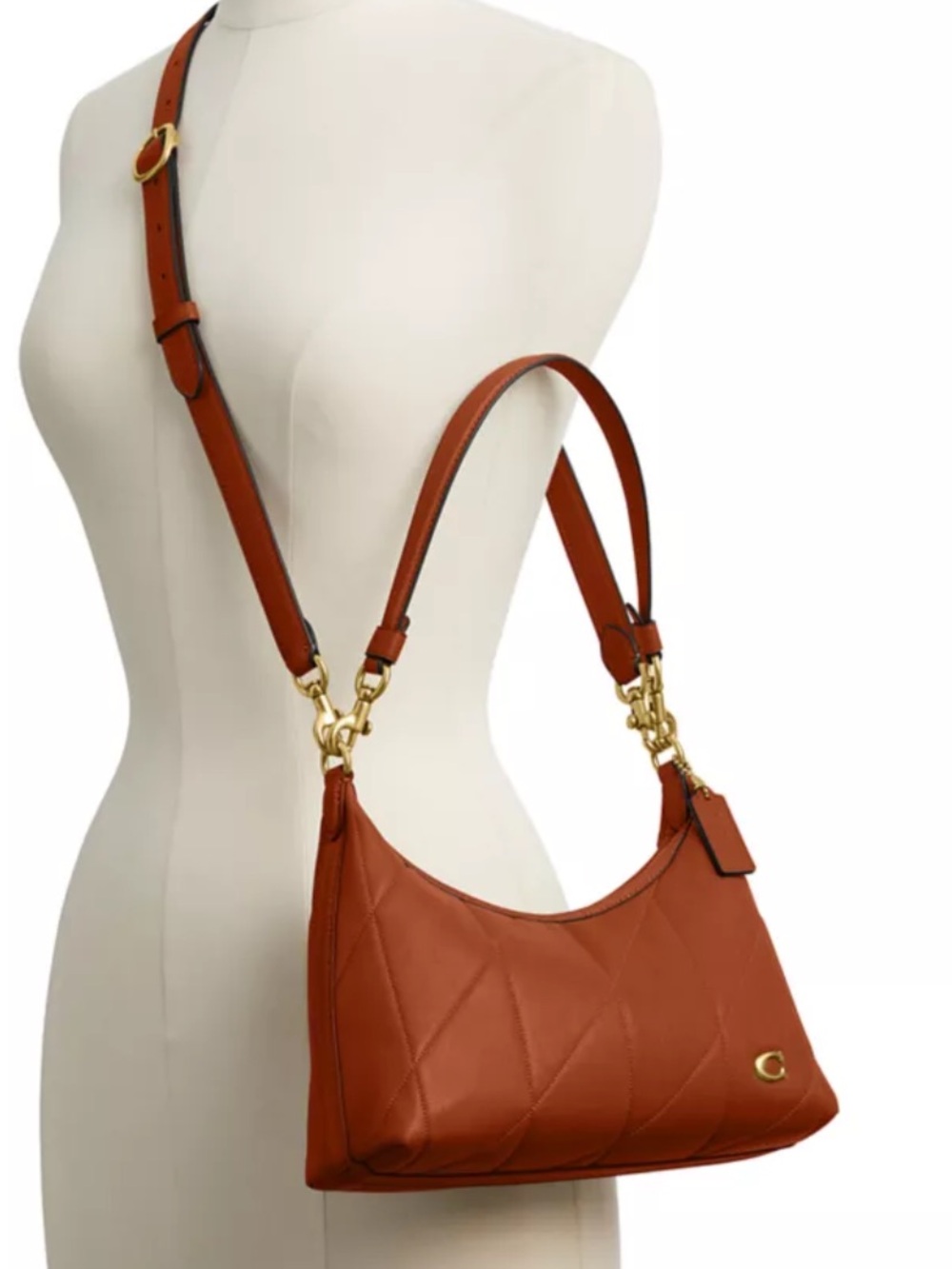COACH Juliet Quilted Shoulder Bag 25 in Amber Brown NWOT/PRICE FIRM - Picture 4 of 11